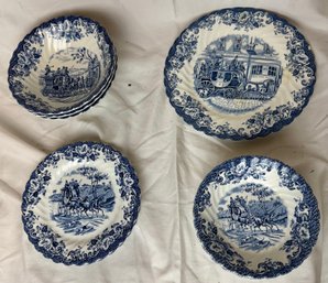 Johnson Bros. Coaching Senes Blue And White Dishware