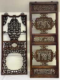 Two Chinese Carved Wood Panels
