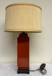 Asian Red Porcelain Vase, As Lamp