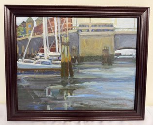 Oil On Board, Roberta Hill 'Norwalk Harbor'