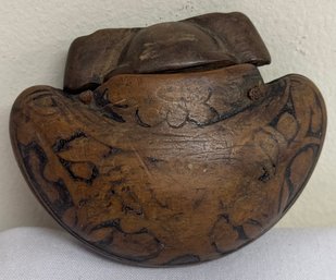 Ethnographic Carved Wood Lidded Snuffbox