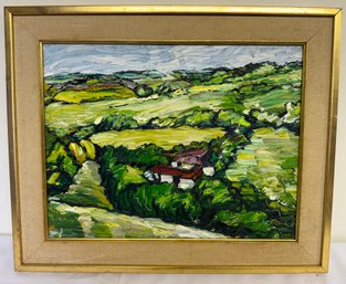 Oil On Canvas European Abstract Landscape Scene