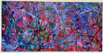 Grimm, Abstract 'Vibrant Nocturn' Brooklyn Bridge