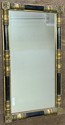 American Empire Black/Gilt Split Column Mirror