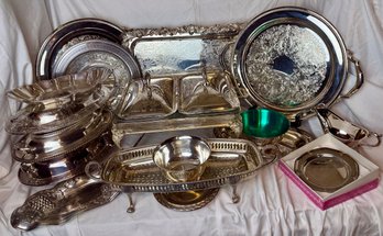 Large Lot Of Silver Plate