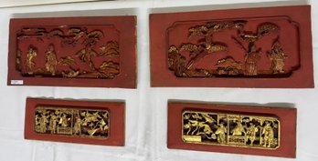 Group Four Chinese Carved Panels
