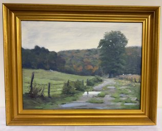 Oil On Canvas G. Lopato 'After The Rain'