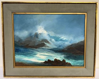 Oil On Canvas, J. Gregory, Crashing Waves