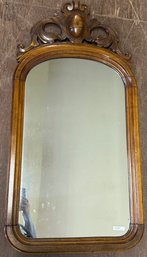 Walnut Mirror, Carved Crest
