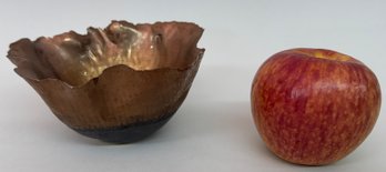 Rippled Edge Unsigned Pottery Bowl