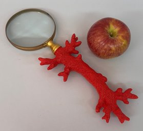 Magnifier With Faux Coral Handle