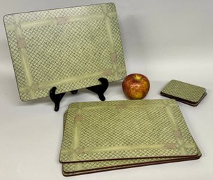 Set Of Four Nina Campbell For Lady Clare Place Mats And Coasters
