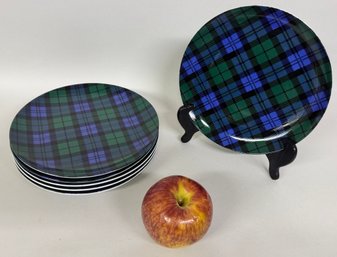 Six Pendleton Tartan Plaid Salad Plates