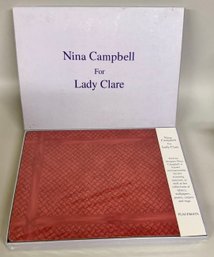 New In Box Nina Campbell For Lady Clare Red Lacquered Placemats