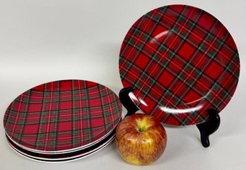 Set Of Five Pendleton Tartan Salad Plates