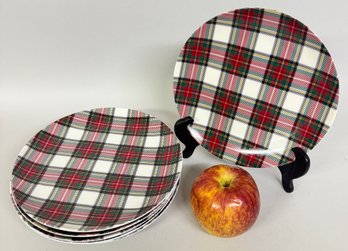 Set Of Six Pendleton Tartan Salad Plates