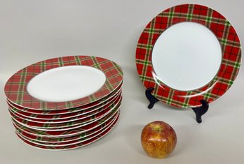 Twelve Tartan Dinner Plates