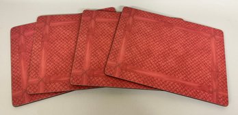 Four Nina Campbell For Lady Clare Place Mats - Red