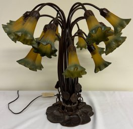 Art Nouveau Eighteen Light Metal Table Lamp