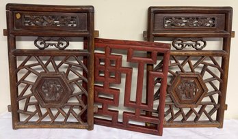 Three Chinese Carved Panels