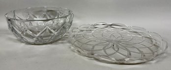 Val St Lambert And Stuart Crystal Serving Pieces