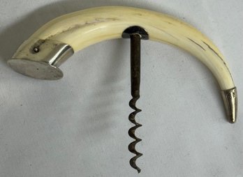 Vintage Sterling & Horn Cork Screw