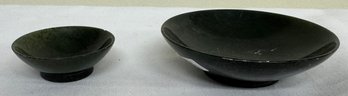 Two Green Hardstone (Jade?) Small Bowls