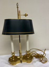 Contemporary Brass Two Light Bouillotte Lamp