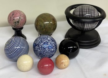 Group Decorative Balls, Marble, Glass & Ceramic