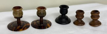 Five Candleholders, Includes Two Pair