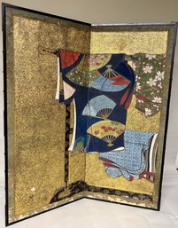 Japanese Paint Decorated Folding Screen