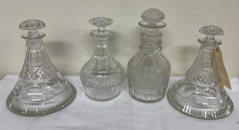 Cut Glass Decanters, One Crystal, Plus Bauble