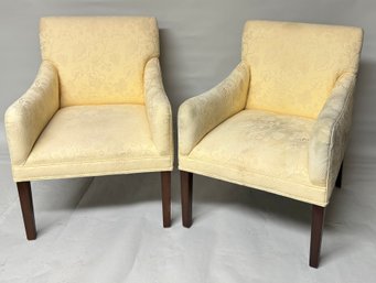 Pair Upholstered Club Chairs
