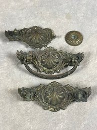 Antique Ornate Furniture Hardware Set