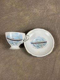 Vintage Gladstone Car Ferry Teacup And Saucer