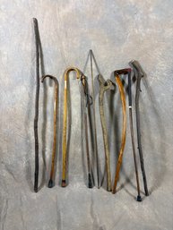 Collection Of 8 Assorted Walking Sticks And Canes