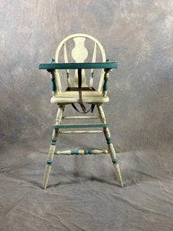 Vintage Painted Wooden High Chair