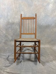 Antique Wooden Rocking Chair With Spindle Back
