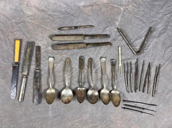 Collection Of Vintage Silverware And Utensils