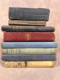 Collection Of Eight Old Books, Varying In Topics And Condition