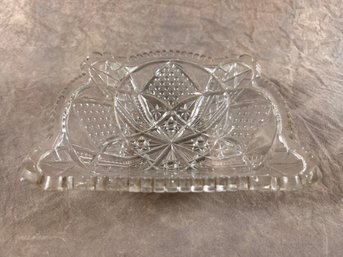 Large American Cut Or Pressed Glass Square Dish