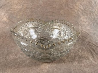 Large Cut Or Pressed Glass Serving Bowl