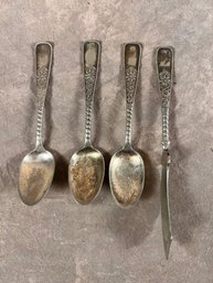 4 Rogers Bros Plated Tea Spoons