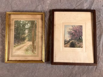 Two Framed Hand Colored Prints, Wallace Nutting
