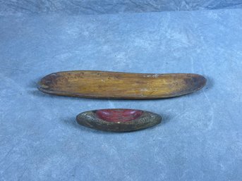 Set Of Two Vintage Wooden Boats