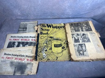 Collection Of Old Newspapers & Scrapbook