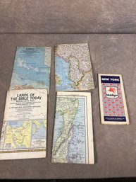 Group Of Various Maps And Mobilgas Booklet
