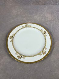 Floral Porcelain Dinner Plate With Gold Rim