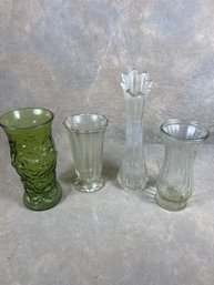 Group Of Four Vintage Glass Vases