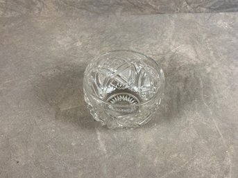 Cut Crystal Glass Bowl With Hobstar Pattern
